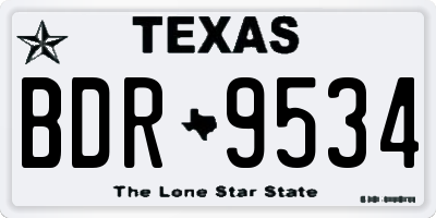 TX license plate BDR9534