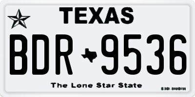 TX license plate BDR9536