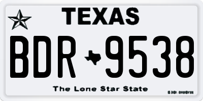 TX license plate BDR9538