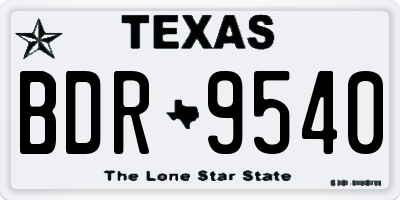 TX license plate BDR9540