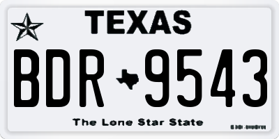 TX license plate BDR9543