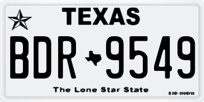 TX license plate BDR9549