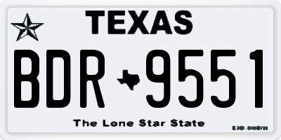TX license plate BDR9551