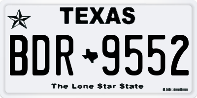 TX license plate BDR9552