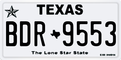 TX license plate BDR9553