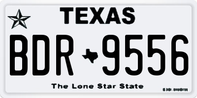 TX license plate BDR9556