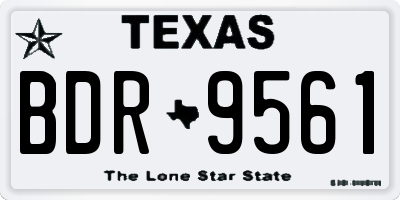 TX license plate BDR9561