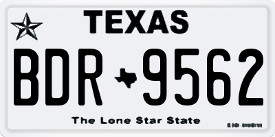 TX license plate BDR9562