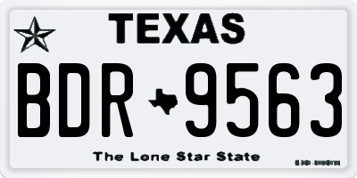 TX license plate BDR9563
