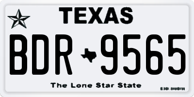 TX license plate BDR9565