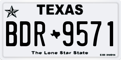 TX license plate BDR9571