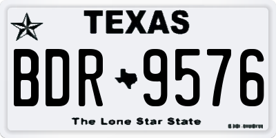 TX license plate BDR9576