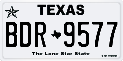 TX license plate BDR9577