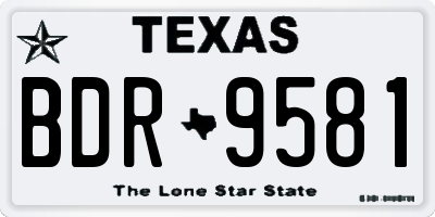 TX license plate BDR9581
