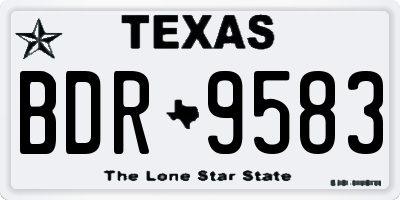 TX license plate BDR9583