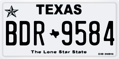 TX license plate BDR9584