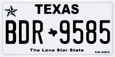 TX license plate BDR9585