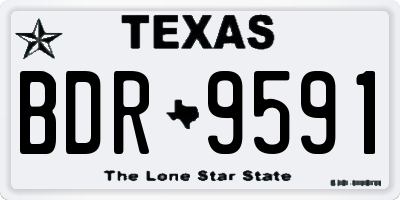 TX license plate BDR9591