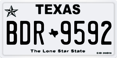 TX license plate BDR9592