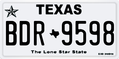 TX license plate BDR9598