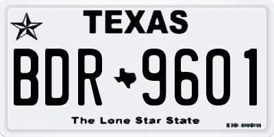 TX license plate BDR9601