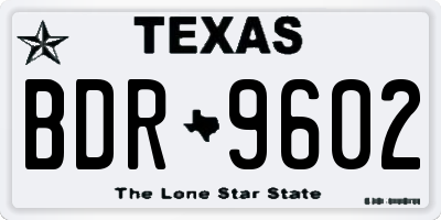 TX license plate BDR9602