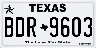 TX license plate BDR9603