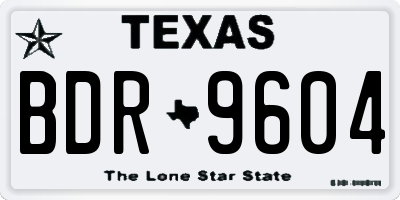 TX license plate BDR9604