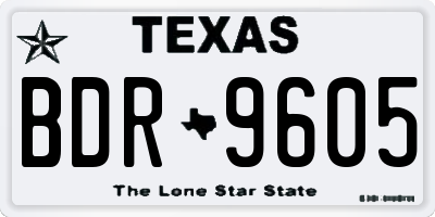 TX license plate BDR9605
