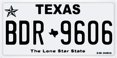 TX license plate BDR9606