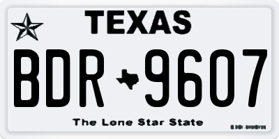 TX license plate BDR9607