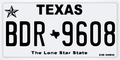 TX license plate BDR9608