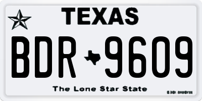 TX license plate BDR9609