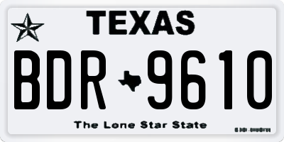 TX license plate BDR9610