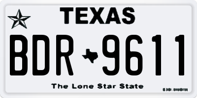 TX license plate BDR9611