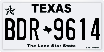 TX license plate BDR9614