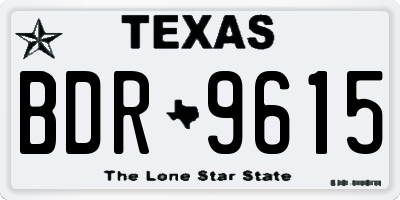TX license plate BDR9615