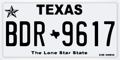 TX license plate BDR9617
