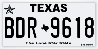 TX license plate BDR9618