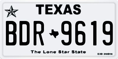 TX license plate BDR9619