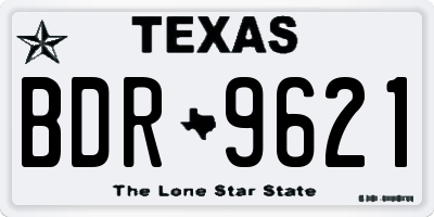 TX license plate BDR9621