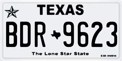 TX license plate BDR9623