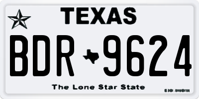 TX license plate BDR9624