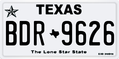 TX license plate BDR9626