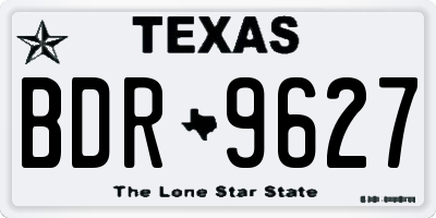TX license plate BDR9627