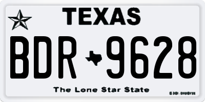 TX license plate BDR9628