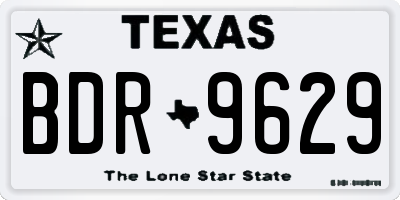 TX license plate BDR9629