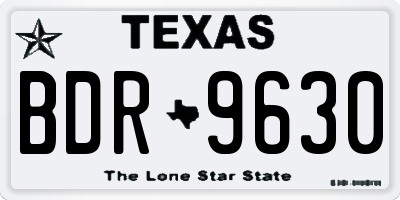 TX license plate BDR9630