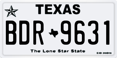 TX license plate BDR9631