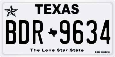 TX license plate BDR9634